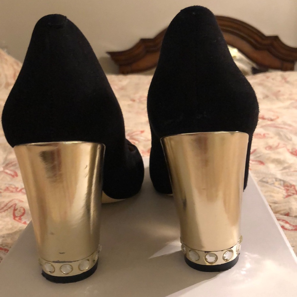 Ann Taylor Tinsley Suede Jewel Blocked Shoes